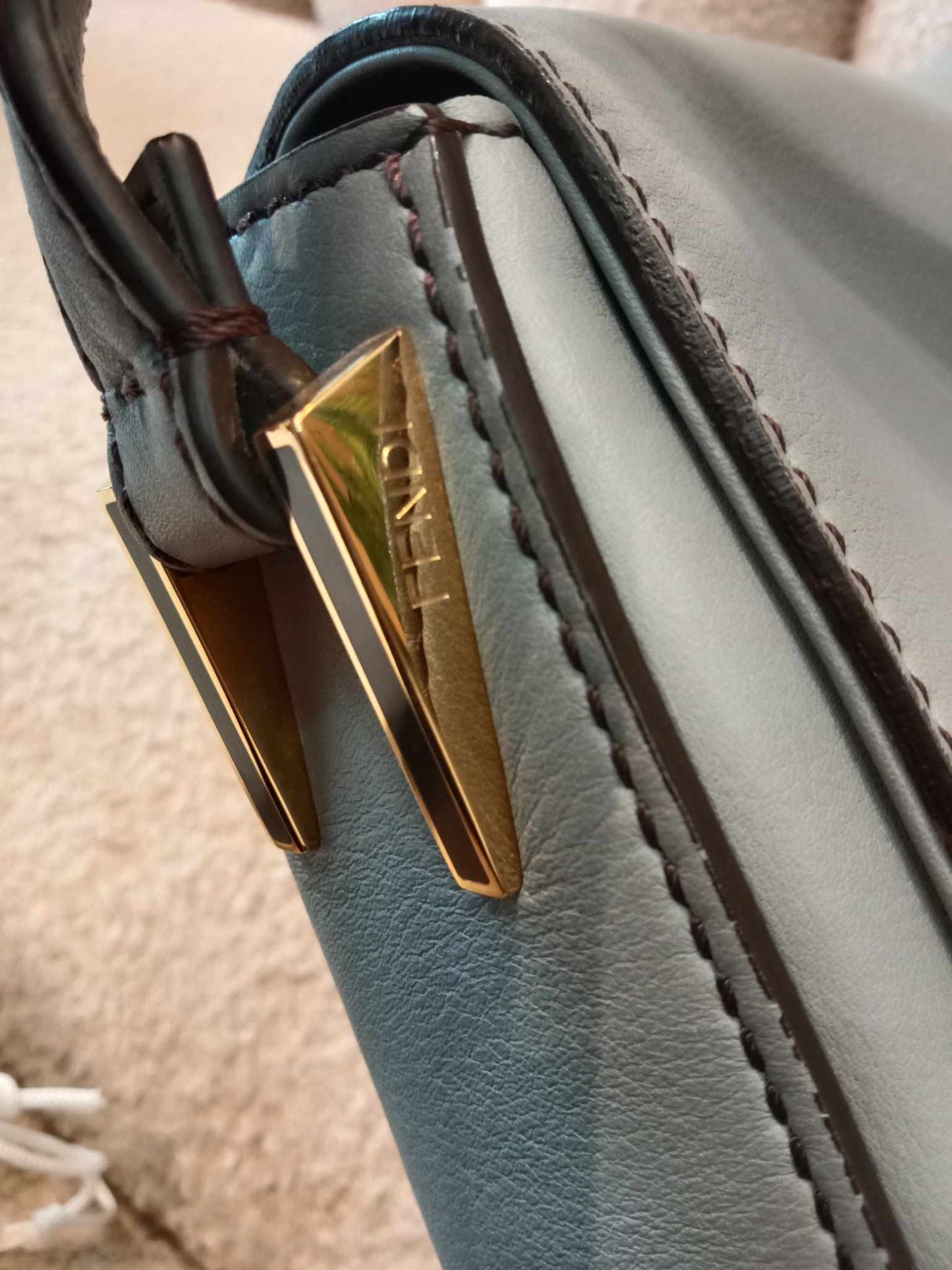 Fendi Mama Baguette Gray Shoulder Bag