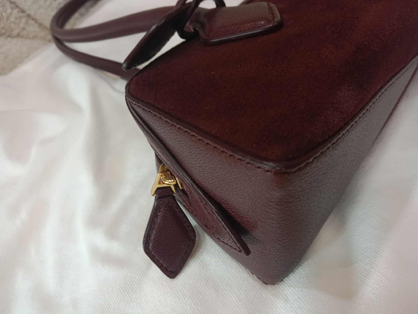 Alaia Le Teckel Suede Bag Burgundy