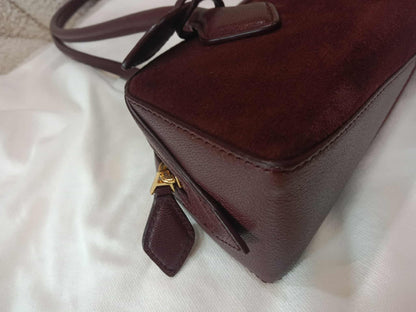 Alaia Le Teckel Suede Bag Burgundy