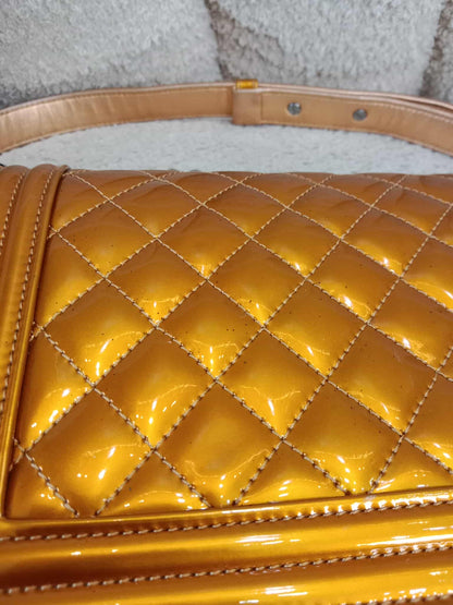 Chanel Quilted Patent Leboy Bronze Series 19