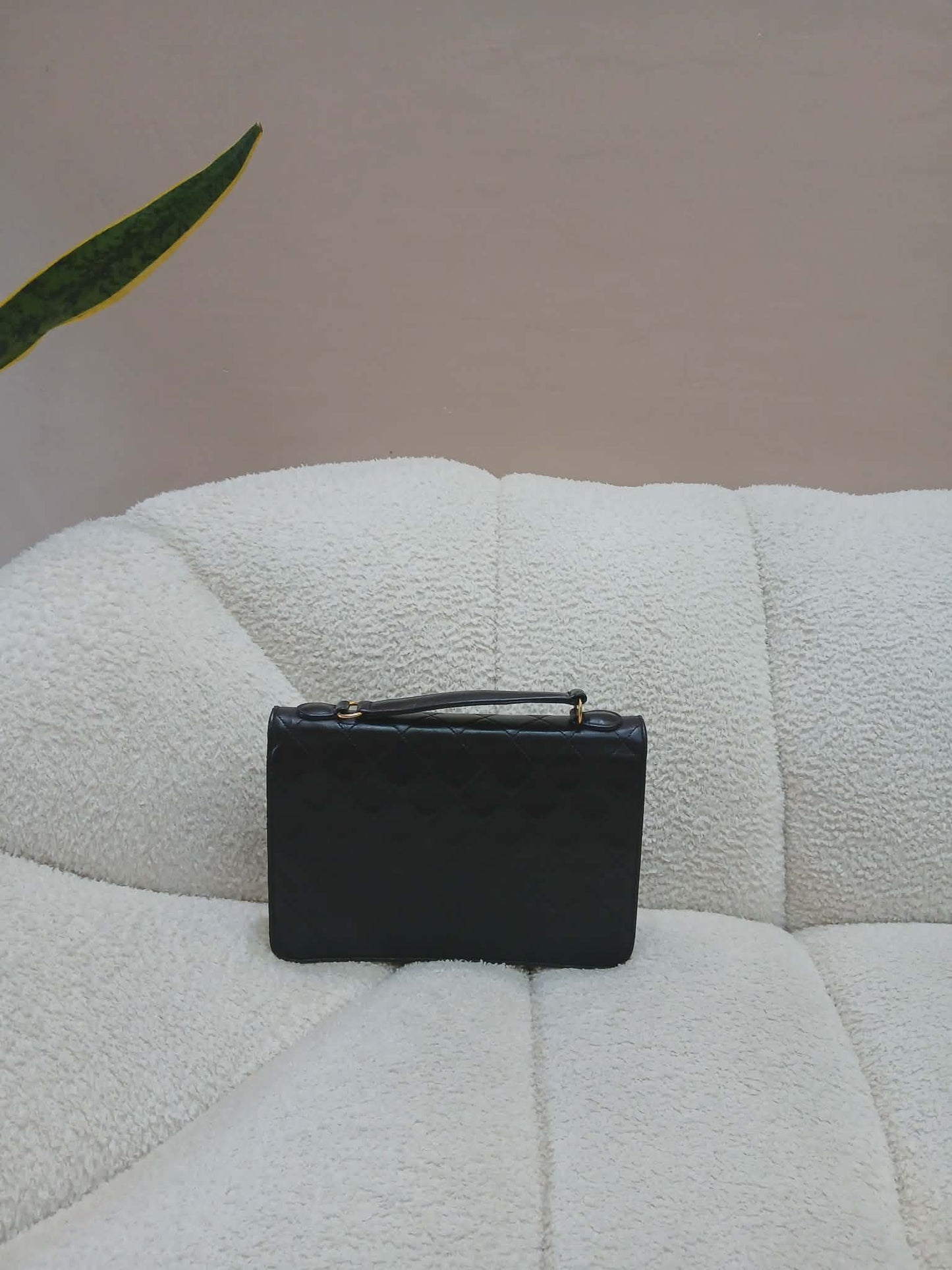 Chanel Matelasse Lambskin Double Turn Lock Vintage Mini Briefcase Series 1