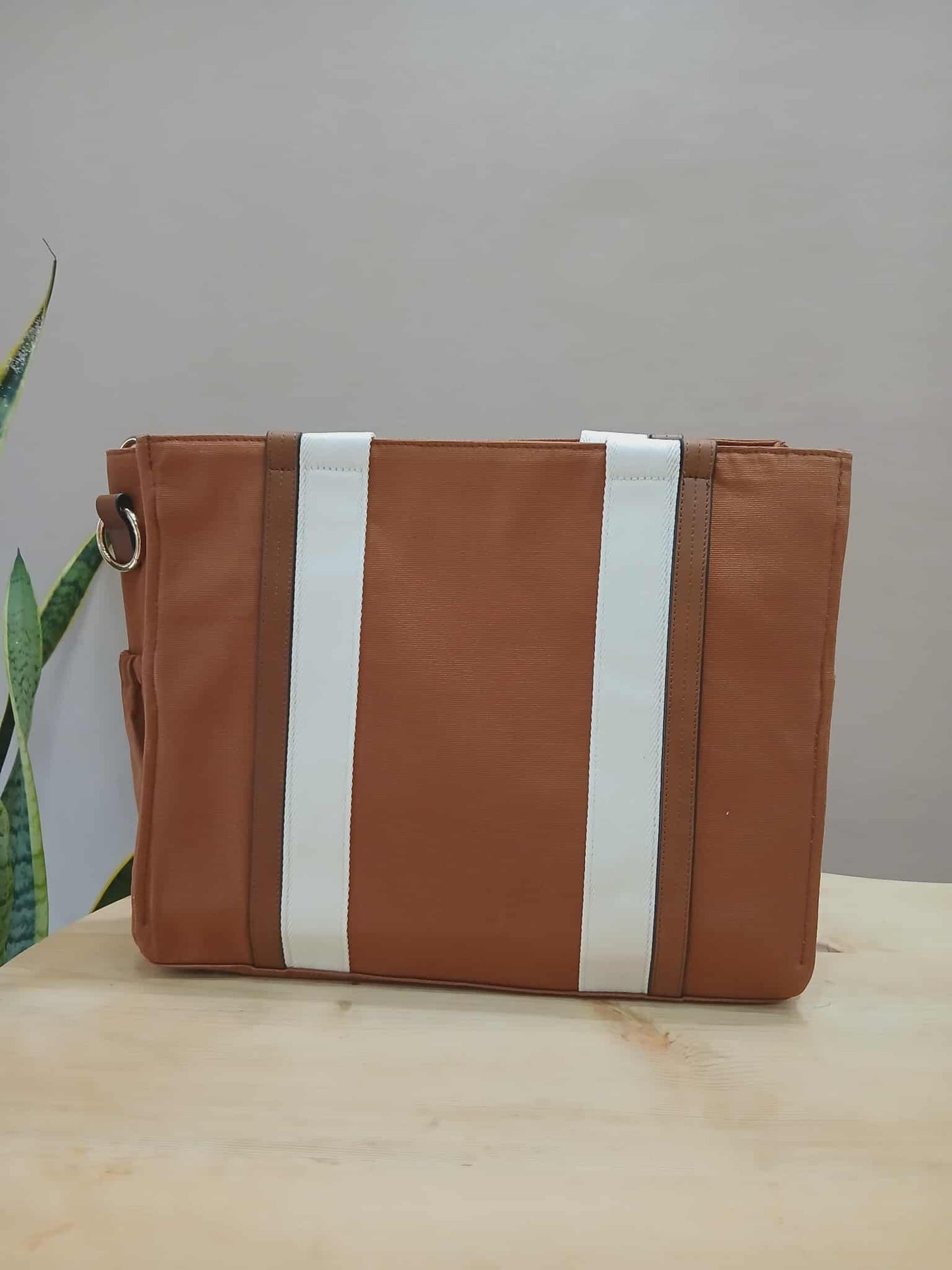 Chloe Sac A Langer Mother's Tote Handbag Canvas/Leather Crimson