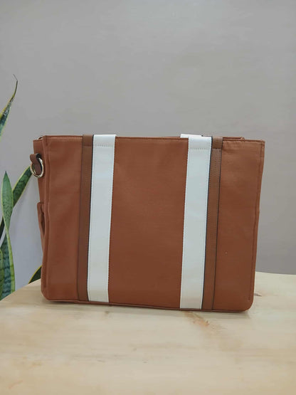 Chloe Sac A Langer Mother's Tote Handbag Canvas/Leather Crimson