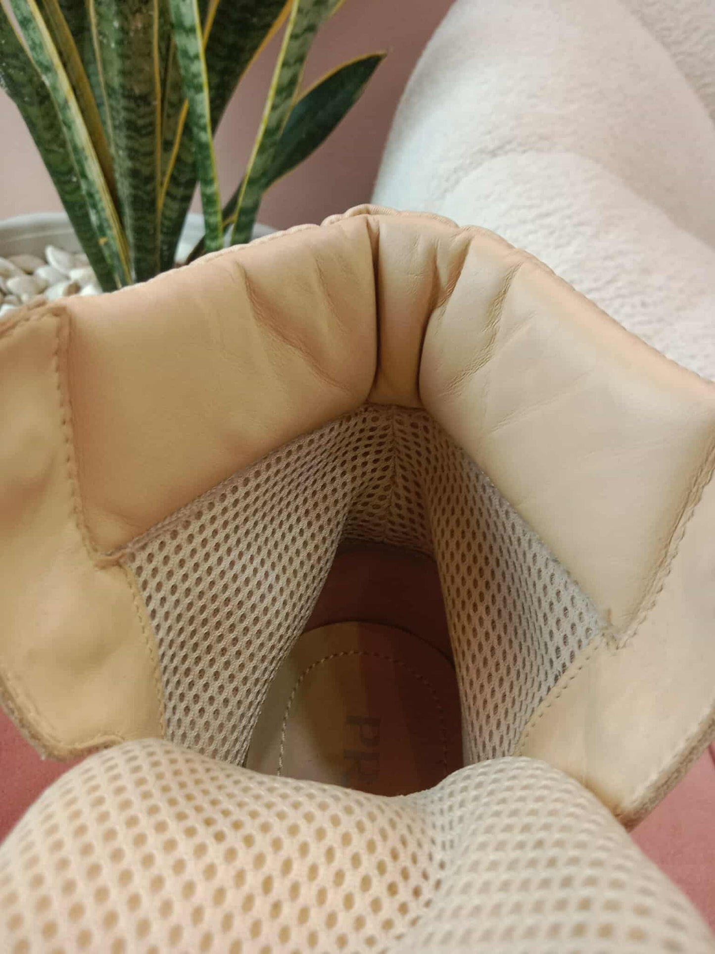 Prada Monolith Boots Beige Size 38