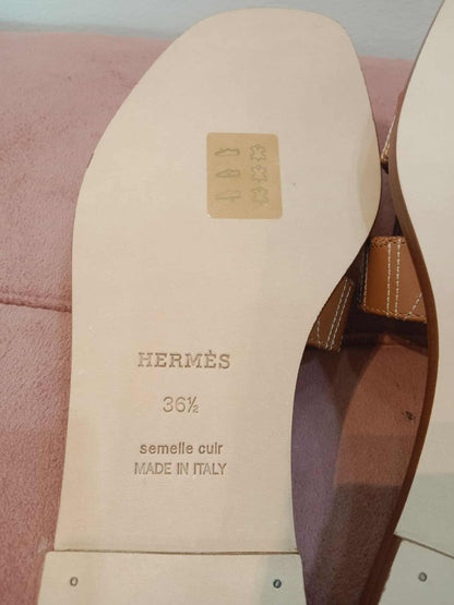 Hermes Oran Panoplie Equestre Embroidered H Gold Size 36.5