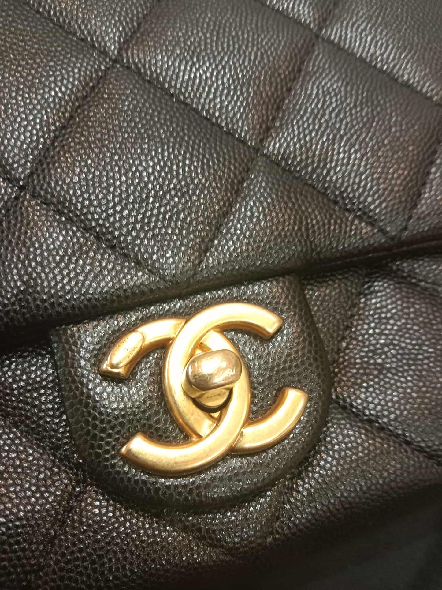 Chanel Seasonal Flap Caviar Black Microchipped