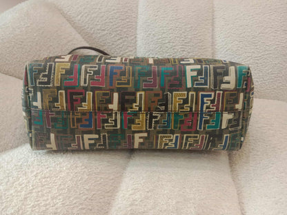 Fendi Multicolor Zucca Spalmati Roll Tote Bag