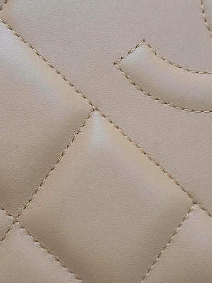 Chanel Diamond CC Chain Brown Caramel Lambskin Flap Bag Series 18