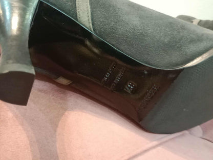 Hermes Knee-High Boots Suede Chocolate Brown Size 37