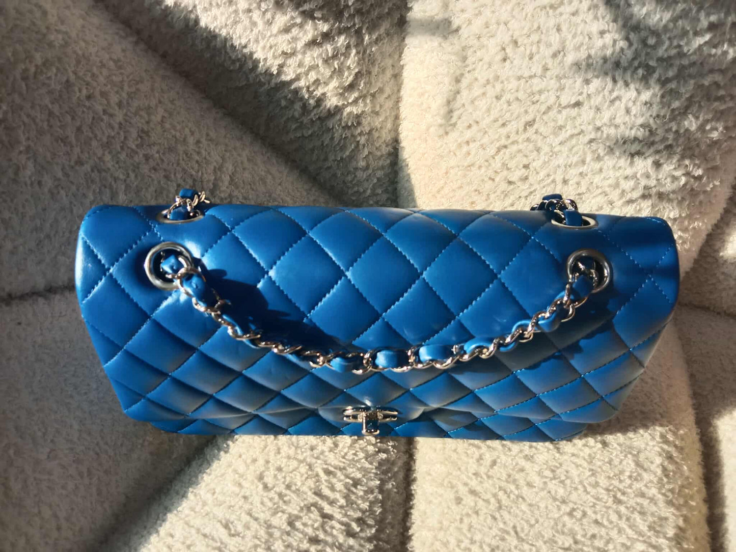 Chanel Classic Medium Double Flap Lambskin Blue Series 26
