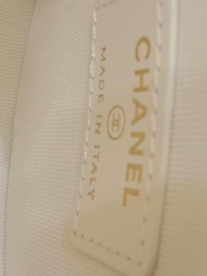 Chanel Tweed Quilted Round Filigree Pouch with Chain Black/White Microchipped