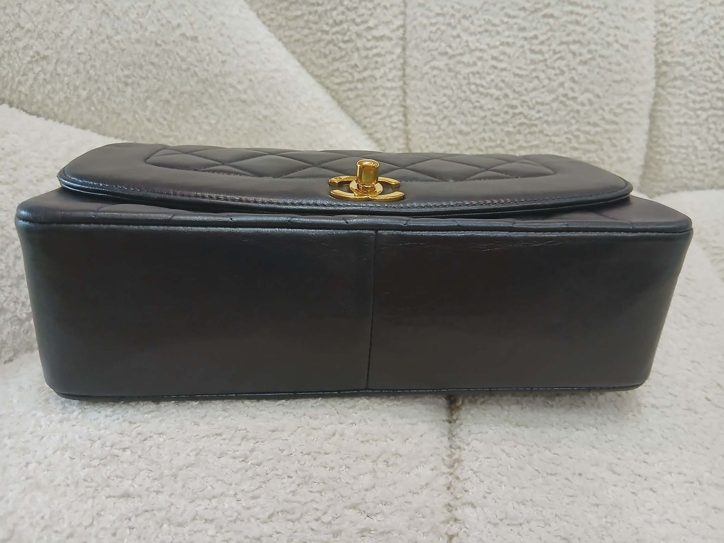 Chanel Diana Single Flap Quilted Lambskin Black Small Series 3