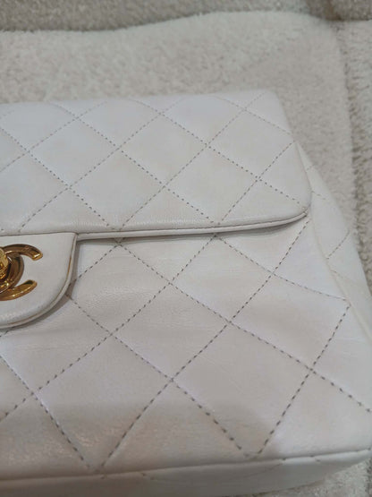 Chanel Matelasse Lambskin Vintage Flap White Series 1