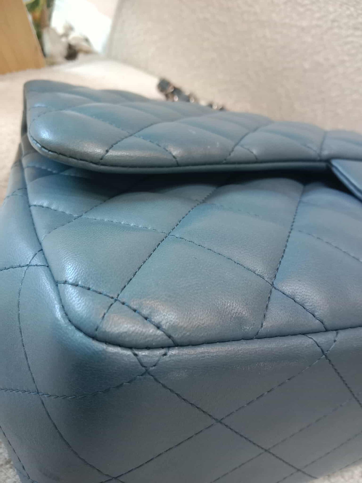 Chanel Jumbo Double Flap Lambskin Blue Series16