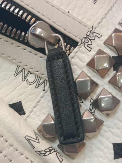 MCM Stark Side Studs Backpack Black and White