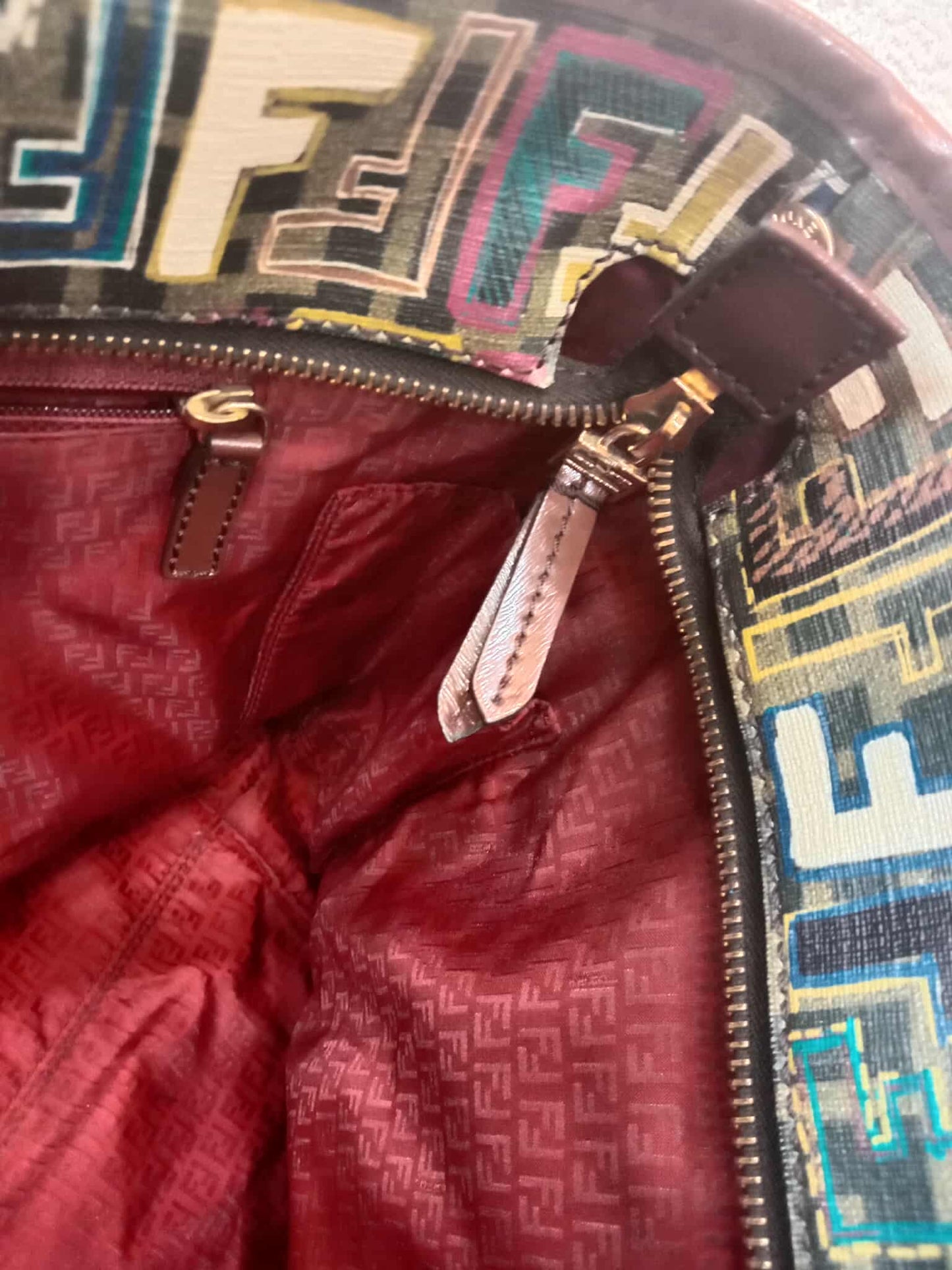 Fendi Multicolor Zucca Spalmati Roll Tote Bag