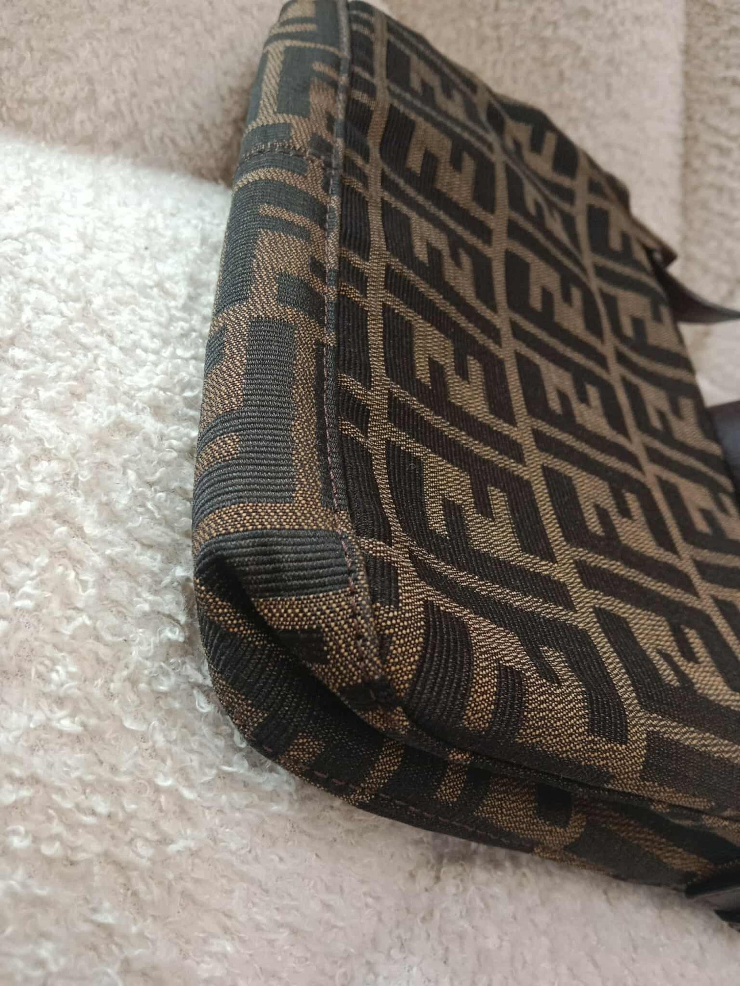 Fendi Zucca Baguette Brown Bag