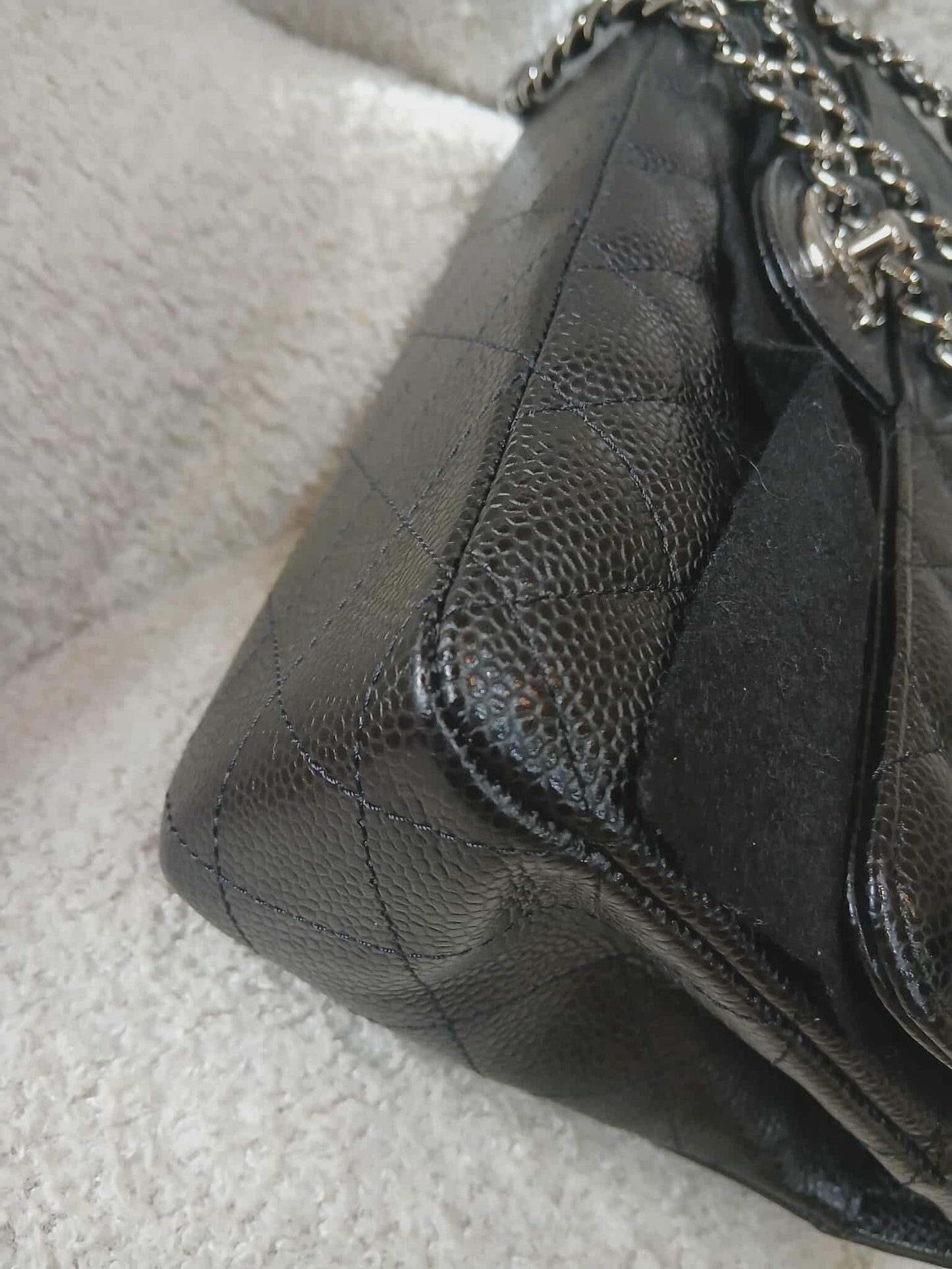 Chanel Medium Double Flap Black Caviar Series 27