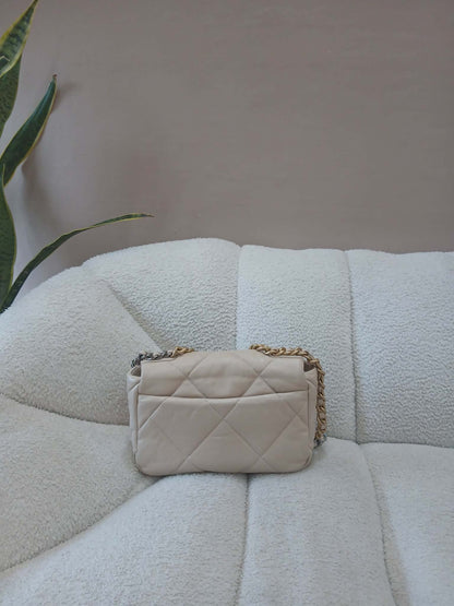 Chanel 19 Beige Lambskin Small Series 30