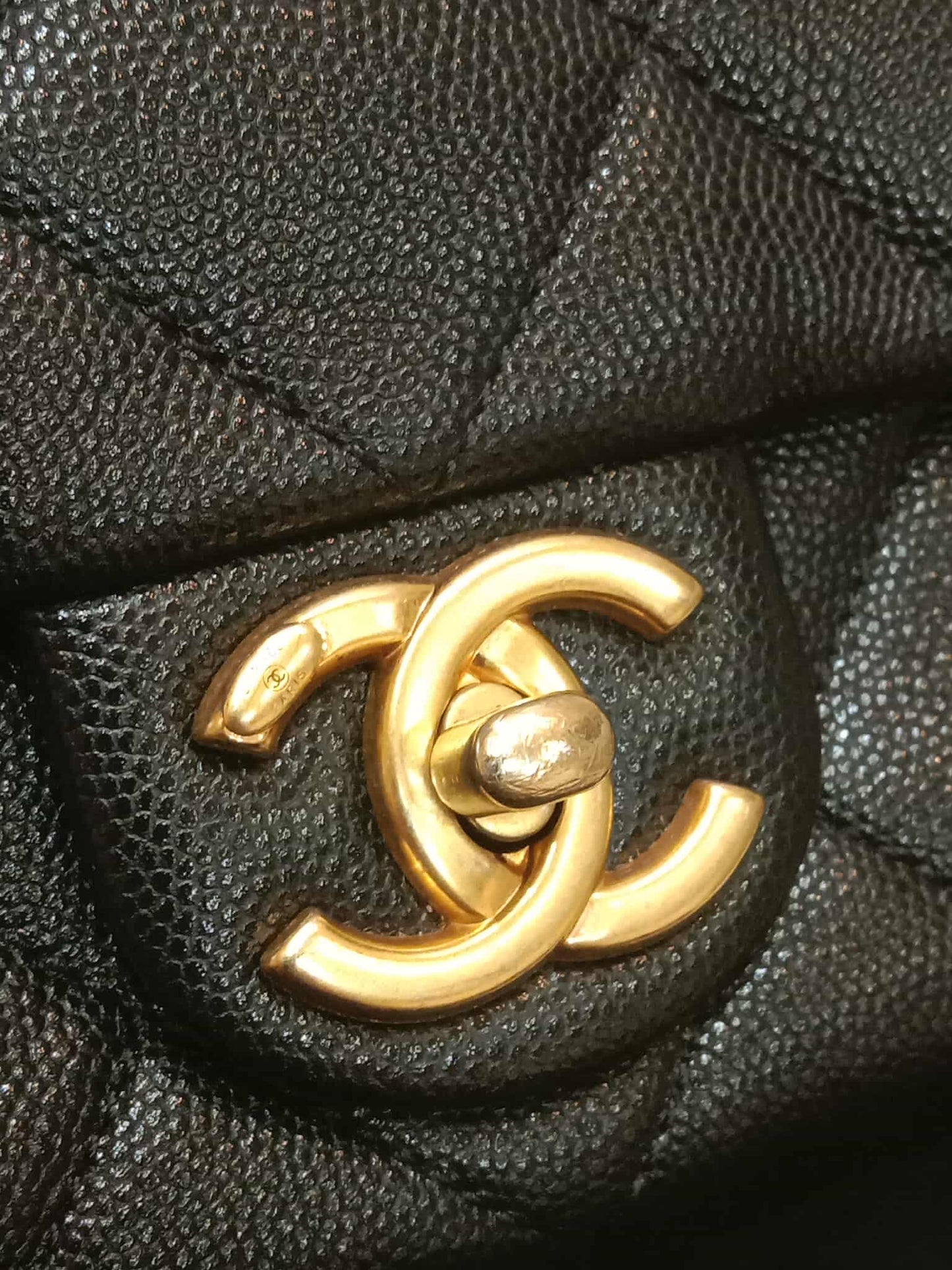 Chanel Seasonal Flap Caviar Black Microchipped