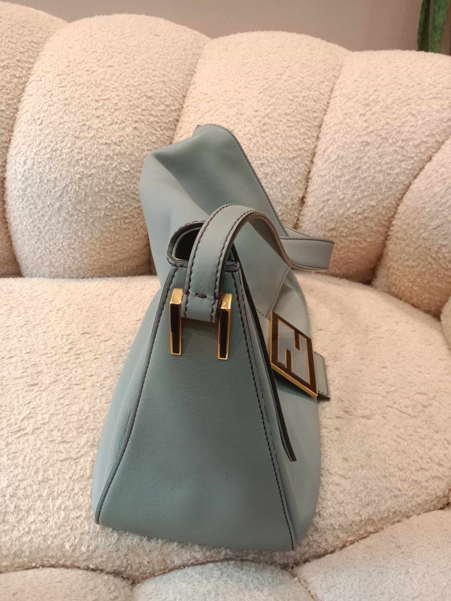 Fendi Mama Baguette Gray Shoulder Bag