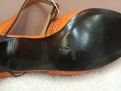 Hermes Slingback Mules Orange size 36