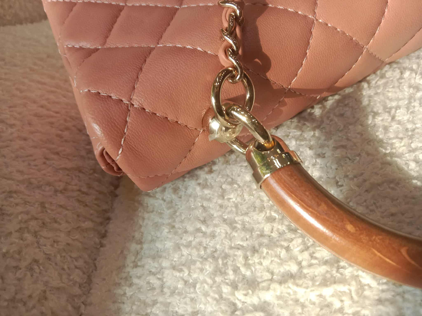 Chanel Mini Seasonal Wood Top Handle Flap Bag Peach Series 26