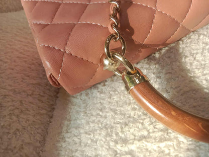 Chanel Mini Seasonal Wood Top Handle Flap Bag Peach Series 26