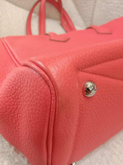 Hermes Victoria 35 Rose Jaipur Clemence Stamp R Square 2014