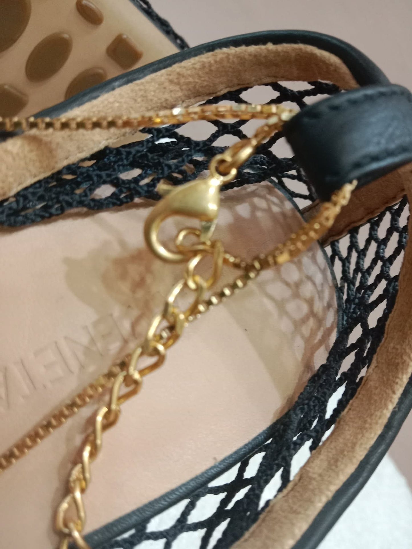 Bottega Veneta Stretch Pumps Black Mesh Square Toe Size 36