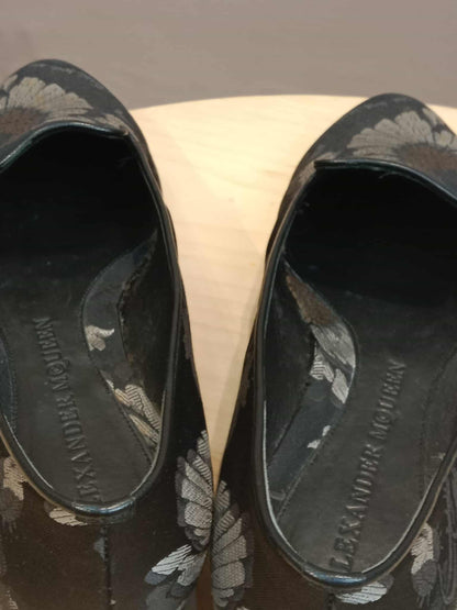 Alexander McQueen Silk Loafer Flats Black Sie 38