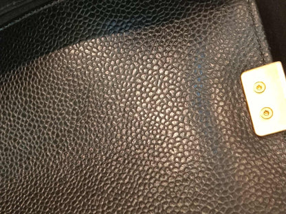 Chanel Leboy Old Medium Quilted Caviar Black Series 25