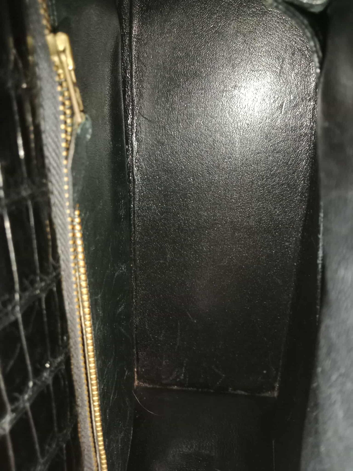 Hermes Kelly 28 Crocodile Noir Stamp S Circle 1989