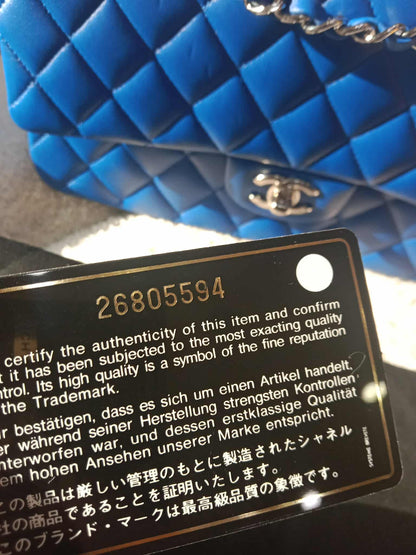 Chanel Classic Medium Double Flap Lambskin Blue Series 26