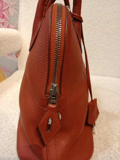 Hermes Bolide 31 Orange Clemence Stamp H Square 2004
