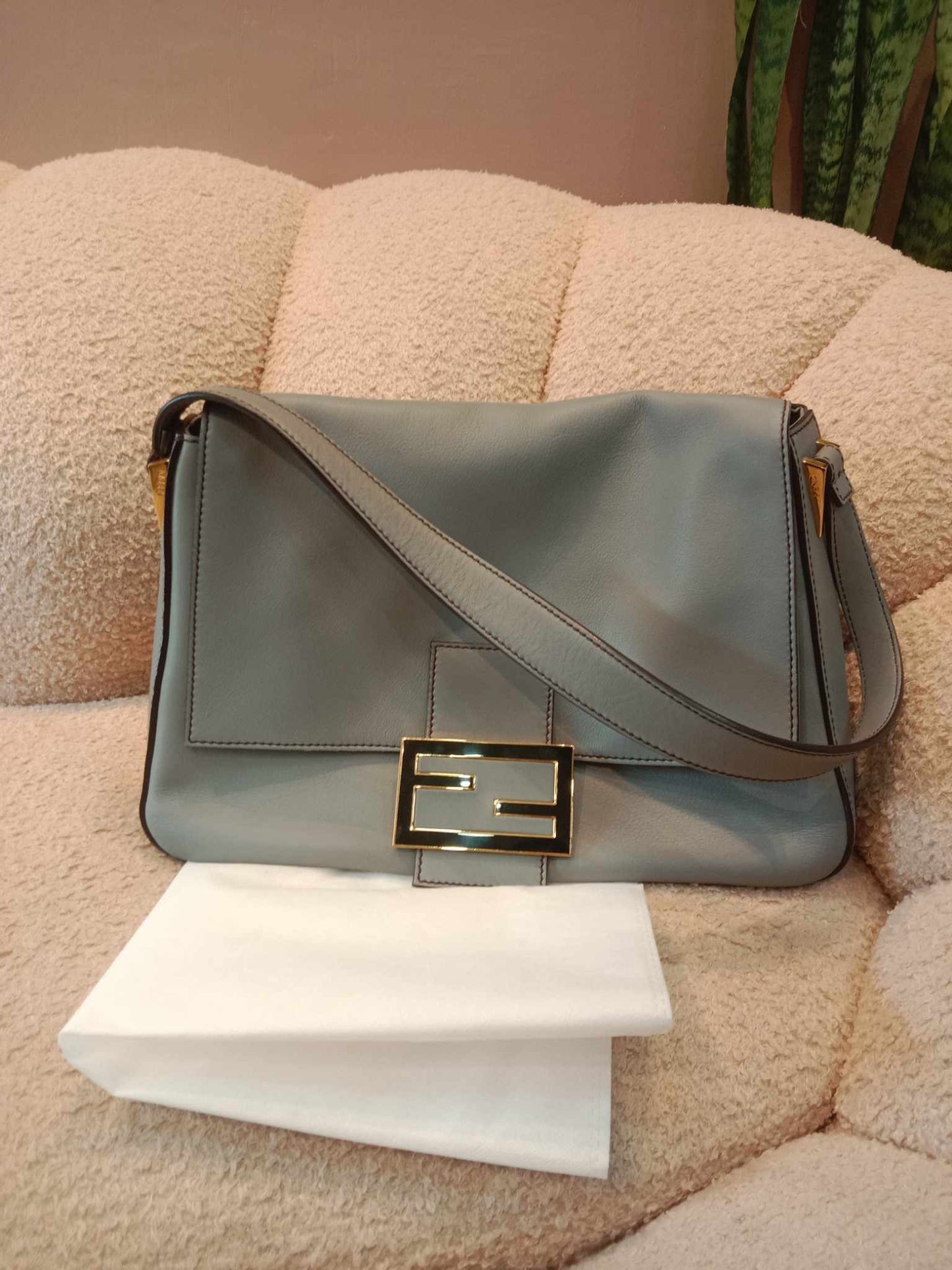 Fendi Mama Baguette Gray Shoulder Bag