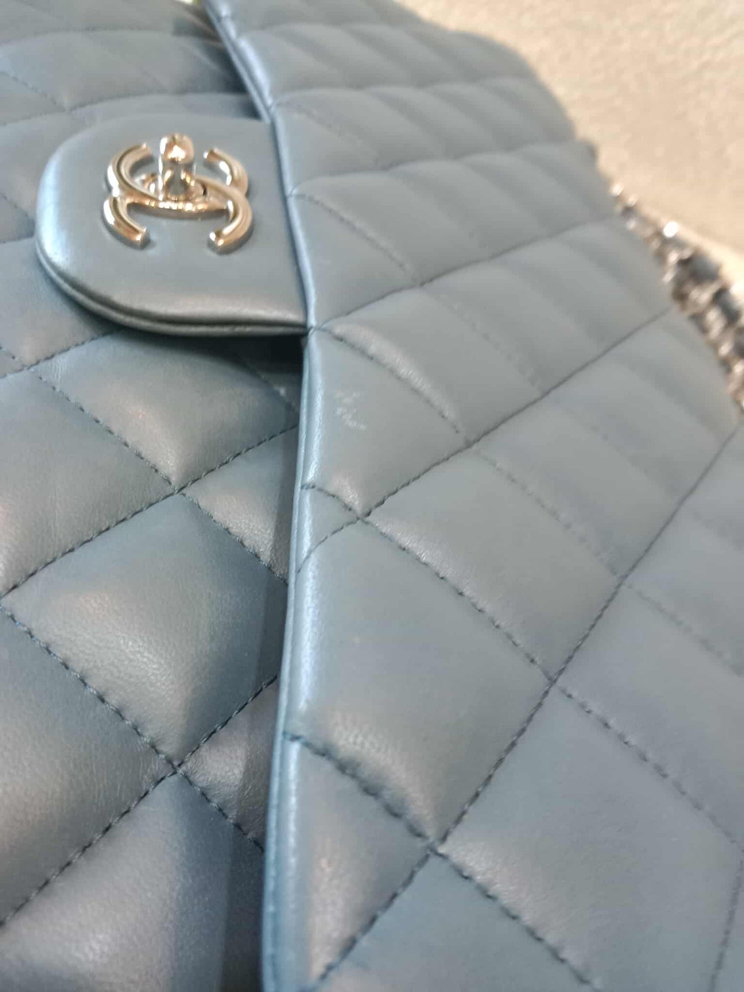 Chanel Jumbo Double Flap Lambskin Blue Series16