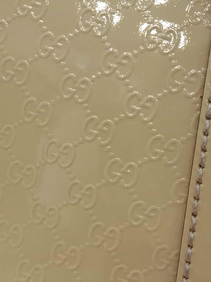Gucci Beige Microguccissima Nice Patent Leather Satchel Bag