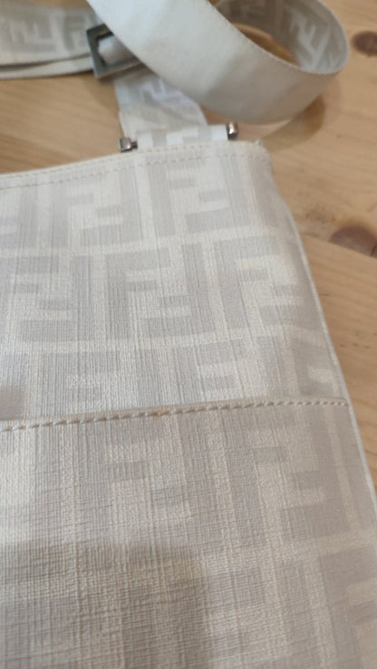 Fendi Zucca White Coated Canvas Bag