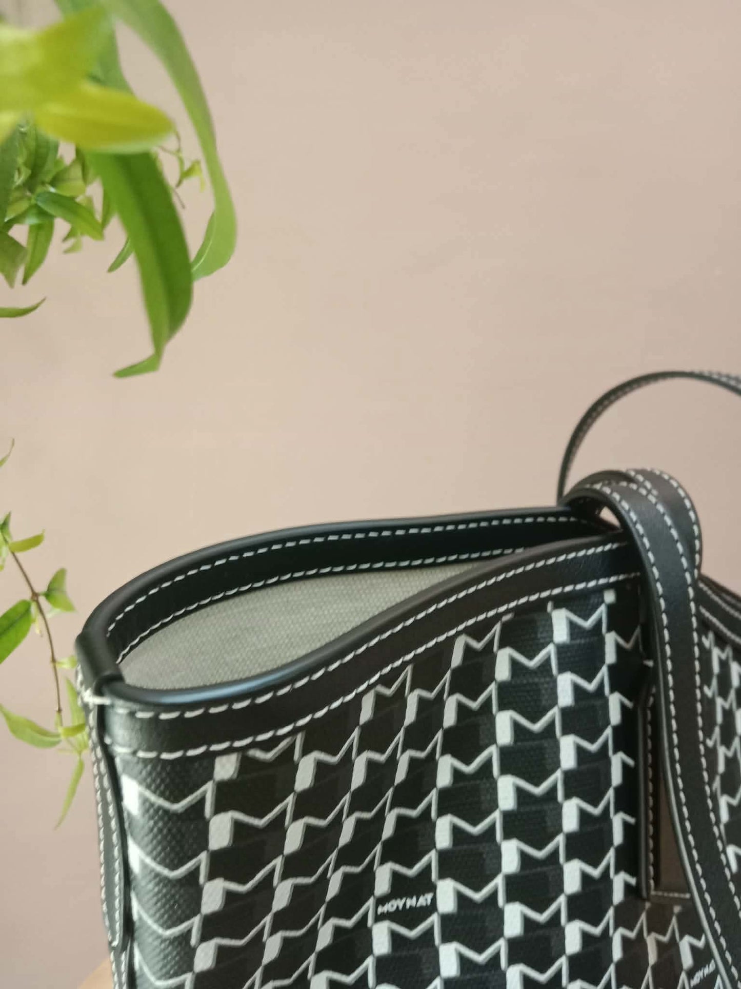 Moynat Paris M Tote Monogrammed Bag Black/White MM