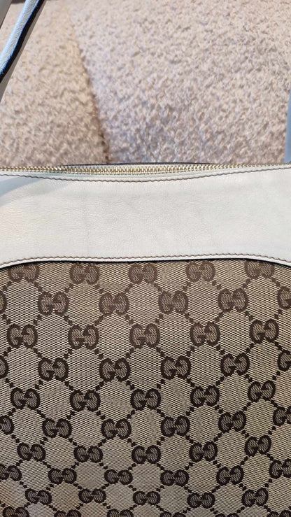 Gucci GG Canvas Trophy Bag Brown/White