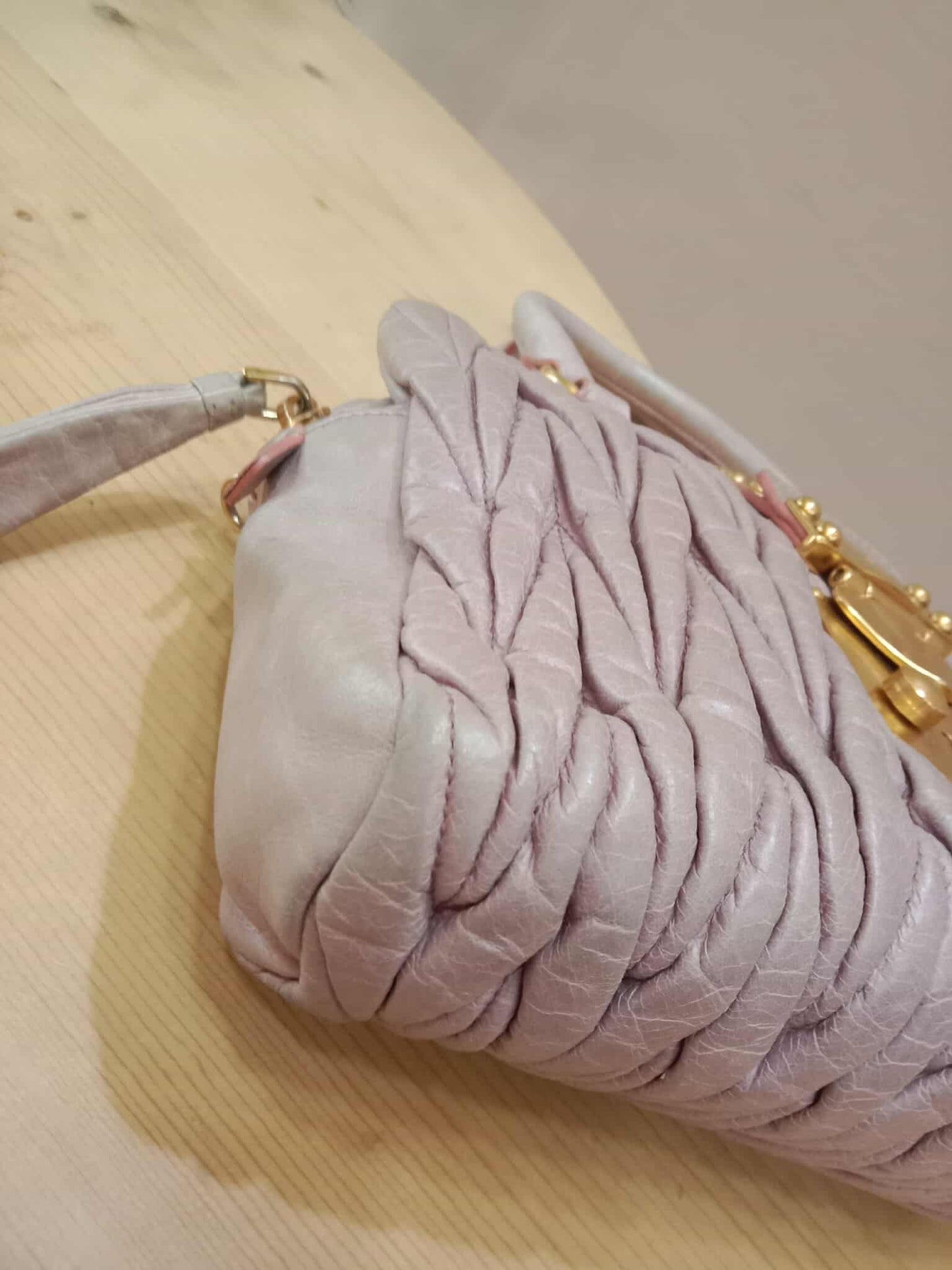 Miu Miu Matelasse Leather Pink Bag