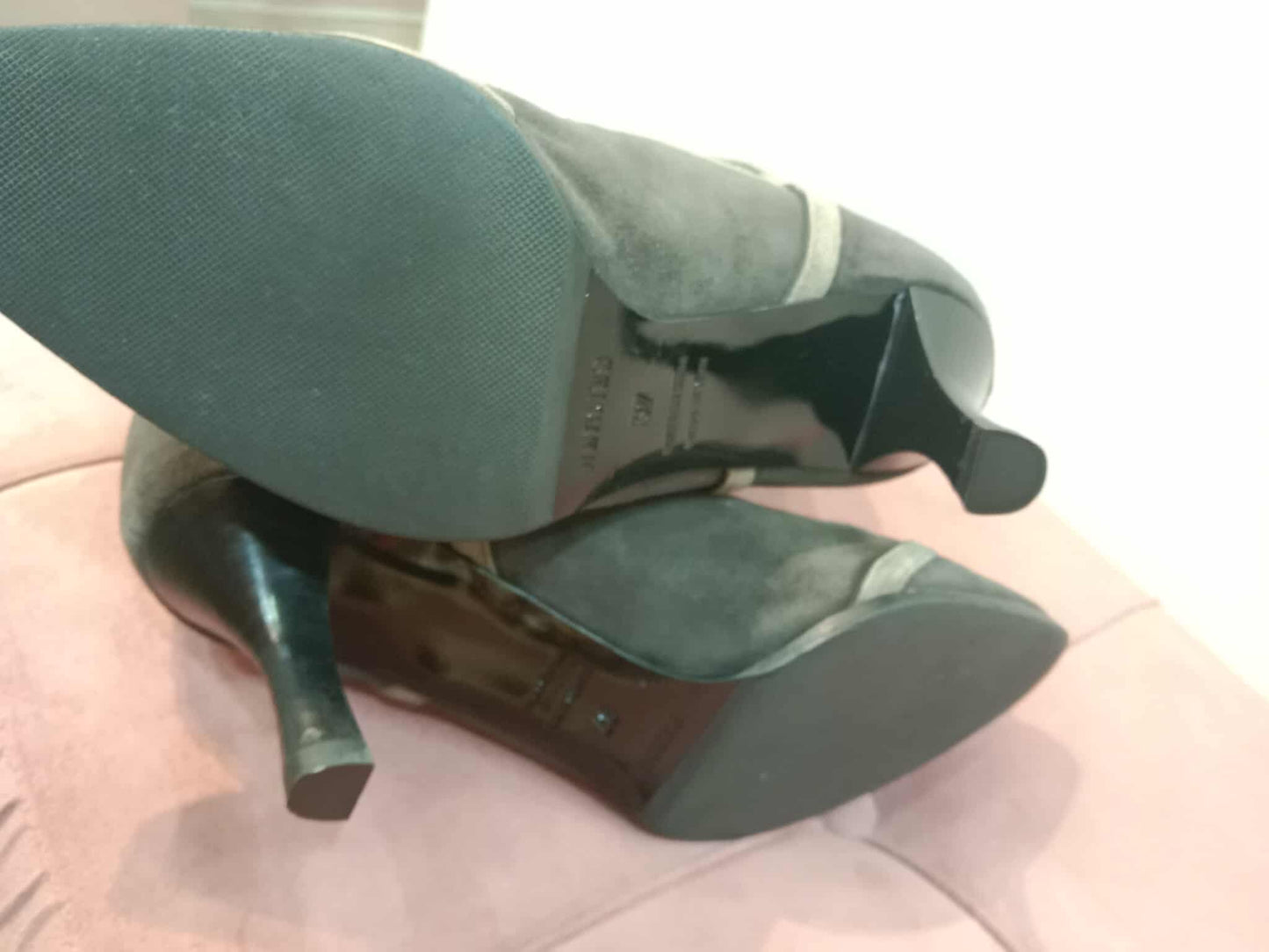 Hermes Knee-High Boots Suede Chocolate Brown Size 37