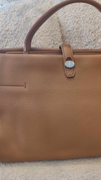 Loro Piana Odessa Cluisee Top Handle Brown Bag