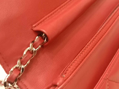 Chanel Classic Wallet On Chain Red Lambskin Series 16