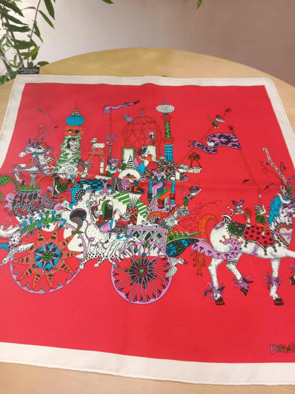 Hermes Scarf in the "La Folle Parade" Design
