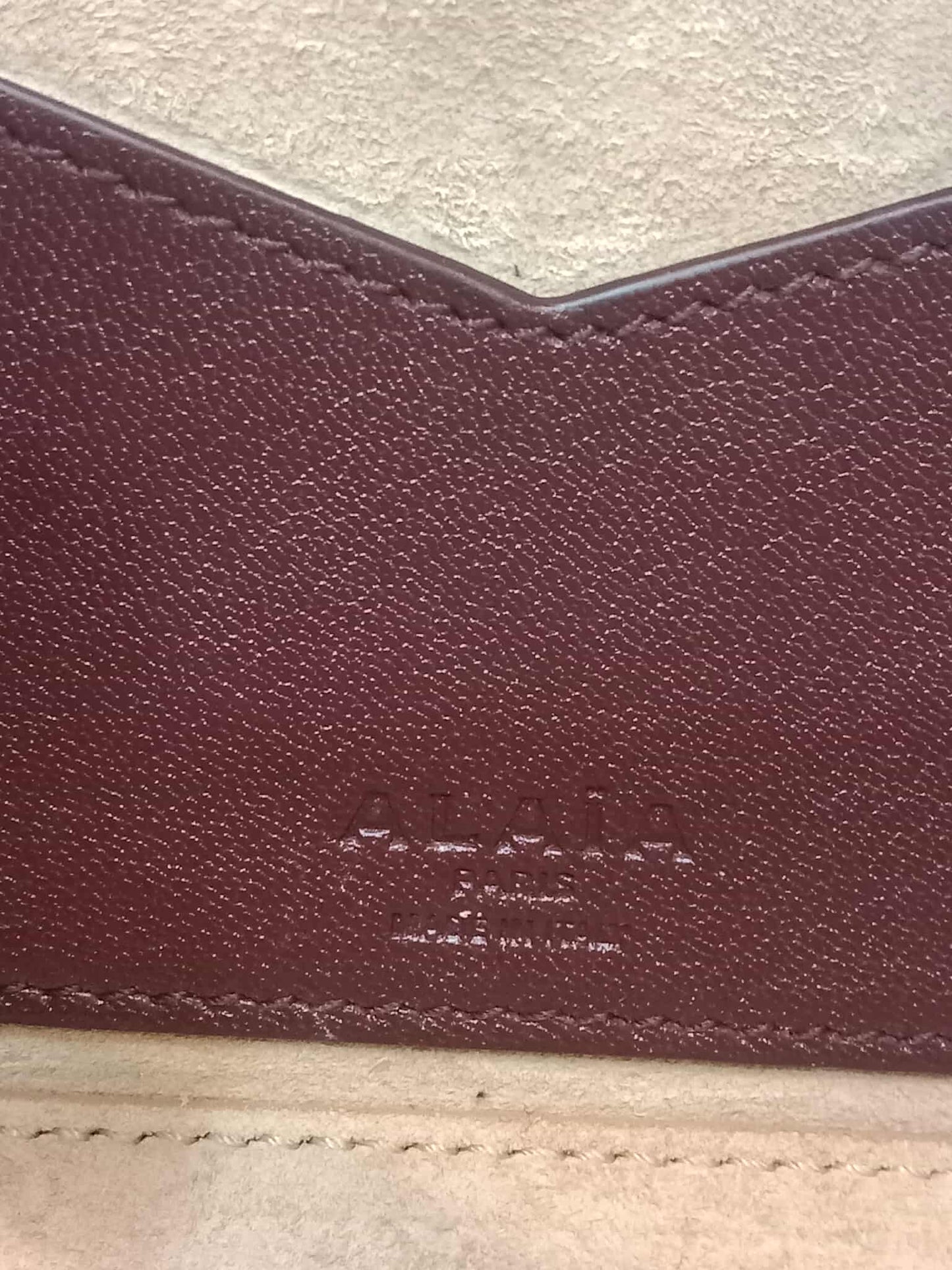 Alaia Le Teckel Suede Bag Burgundy