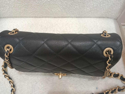 Chanel Seasonal Flap Caviar Black Microchipped