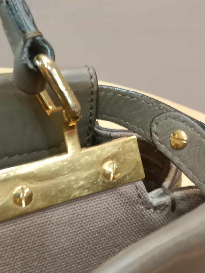 Fendi Peekaboo Grey Leather Mini