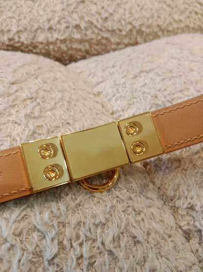 Hermes Rival Belt Gold on Gold Stamp C 2018